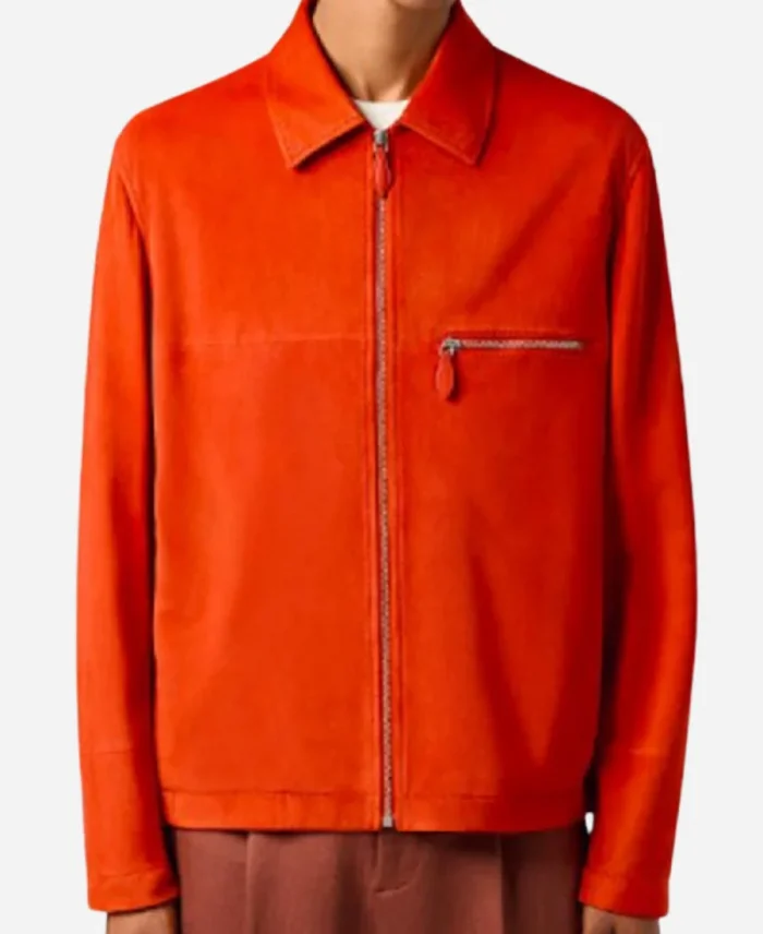 TV-Series American Idol Season 23 Lionel Richie Orange Suede Zipper Jacket