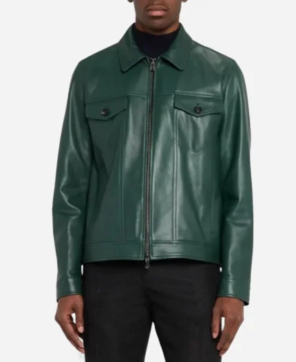 TV-Show American Idol S23 Luke Bryan Green Leather Trucker Jacket