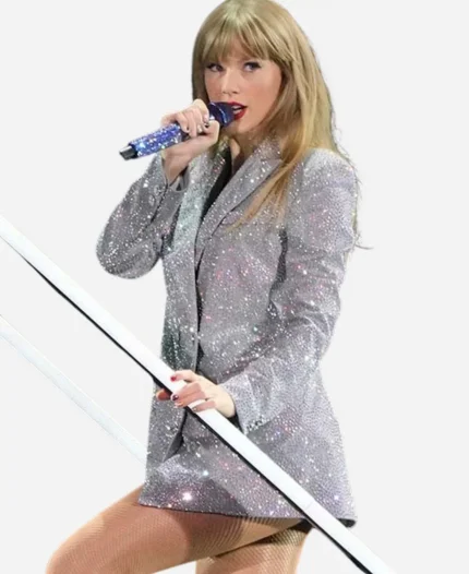 Taylor Swift Eras Tour Silver Sequin Blazer For Women
