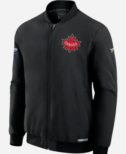 Team Canada Authentic Pro 4 Nations Black Bomber Jacket