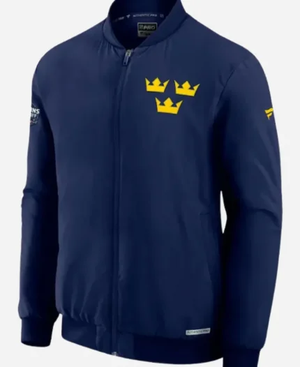Team Sverige Authentic Pro 4 Nations Blue Bomber Jacket