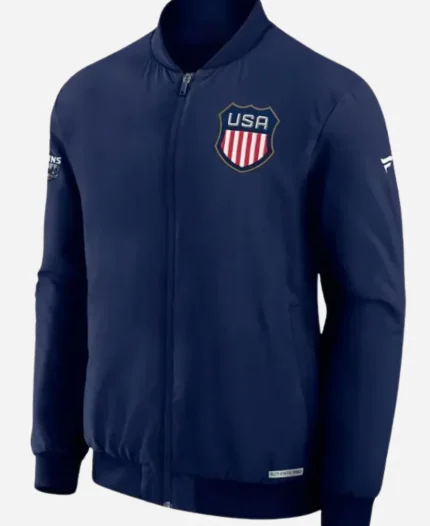 Team USA Authentic Pro 4 Nations Blue Bomber Jacket