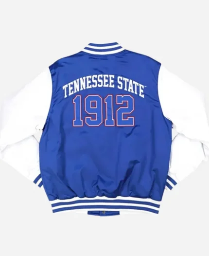 Tennessee State Baseball Full-Snap Royal and White Satin Jacket