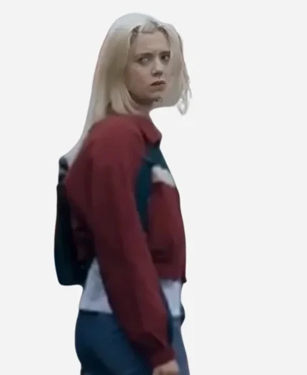 The Feud S01 Megan Trower Red Striped Jacket