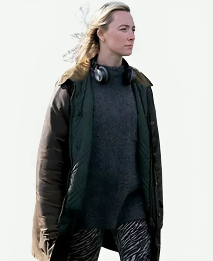 The Outrun 2024 Saoirse Ronan Brown Jacket