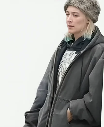The Outrun 2024 Saoirse Ronan Grey Hooded Jacket