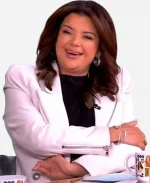 The View Ana Navarro White Leather Blazer