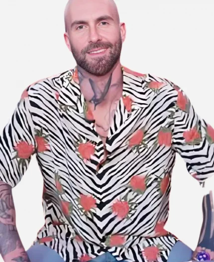 The Voice S27 Adam Levine Zebra Rose Print Shirt