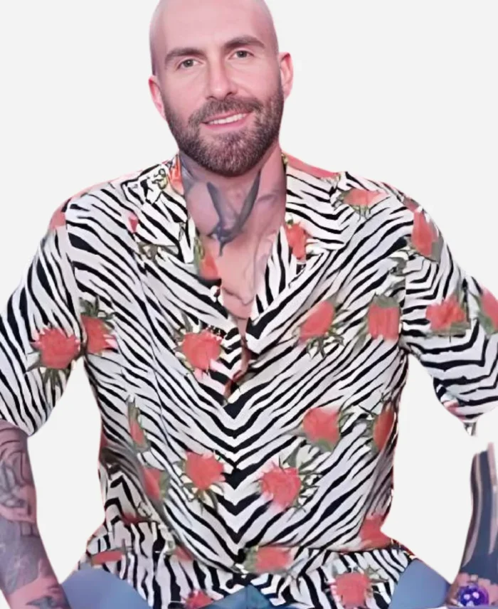 The Voice S27 Adam Levine Zebra Rose Print Shirt