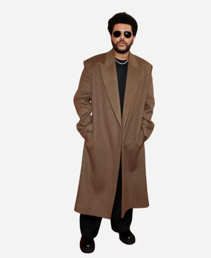 The Weeknd NY Premiere Hurry Up Tomorrow Brown Coat