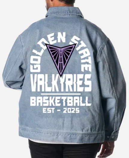 The Wild Collective Golden State Valkyries Full-Zip Denim Blue Jacket For Unisex