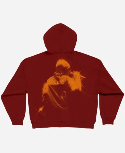 The World Tour 2024-2025 Billie Eilish Encore Maroon Full-Zip Hooded Jacket For Unisex