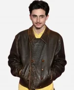 Timothee Chalamet 2025 Distressed Leather Jacket