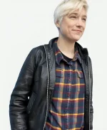 Tracie Laymon Movie Bob Trevino Likes It 2025 Black Leather Jacket