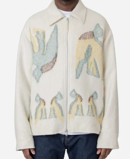 Travis Kelce Jil Sander White Cream Jacket For Sale