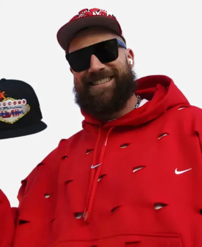 Travis Kelce Super Bowl LVIII Red Pullover Hoodie