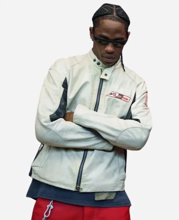 Travis Scott Barcelona Vs Real Madrid Dainese Leather Jacket