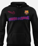 Travis Scott Cactus Jack Barcelona Pullover Black Hoodie For Unisex
