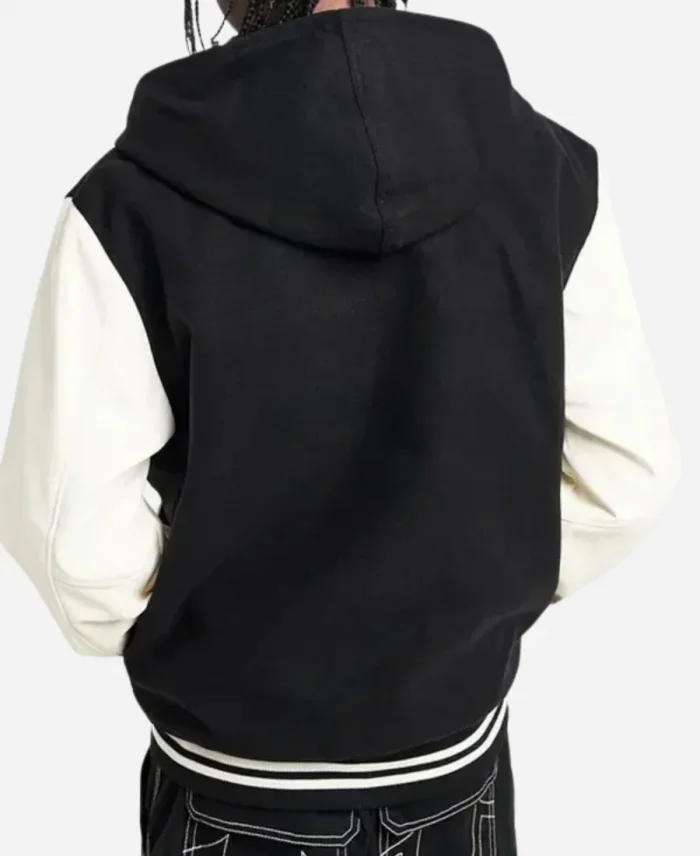 True Religion 2 Tone Black And White Varsity Jacket