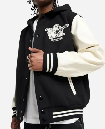 True Religion 2 Tone Varsity Jacket