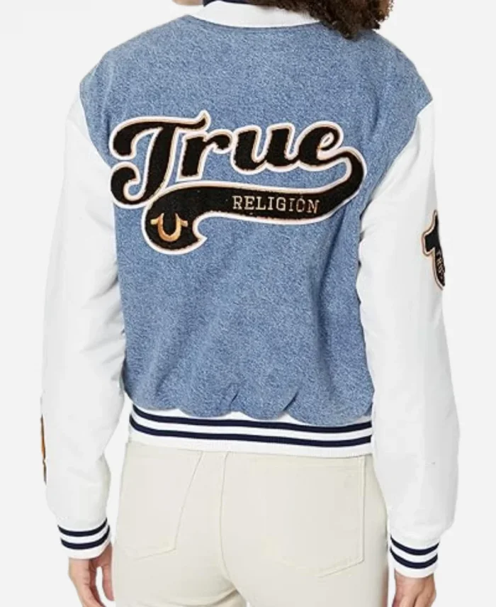 True Religion Denim Varsity Bomber Jacket For Men’s