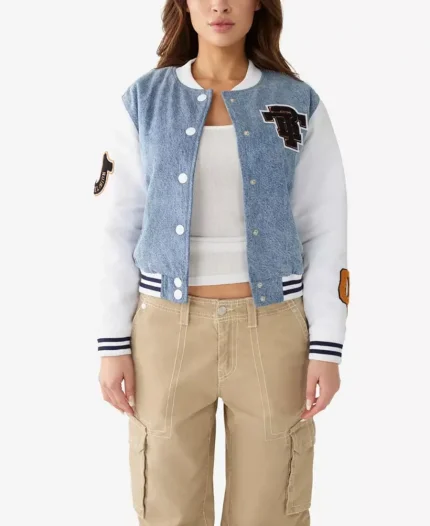 True Religion Denim Varsity Jacket