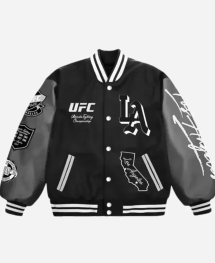 UFC 311 Los Angeles 2025 Black Varsity Jacket