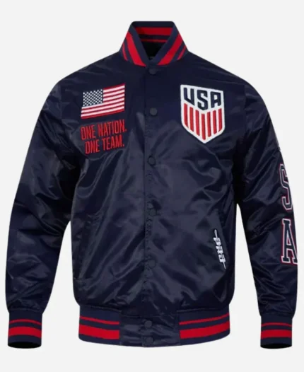 US Soccer 2025 USA Blue Varsity Jacket