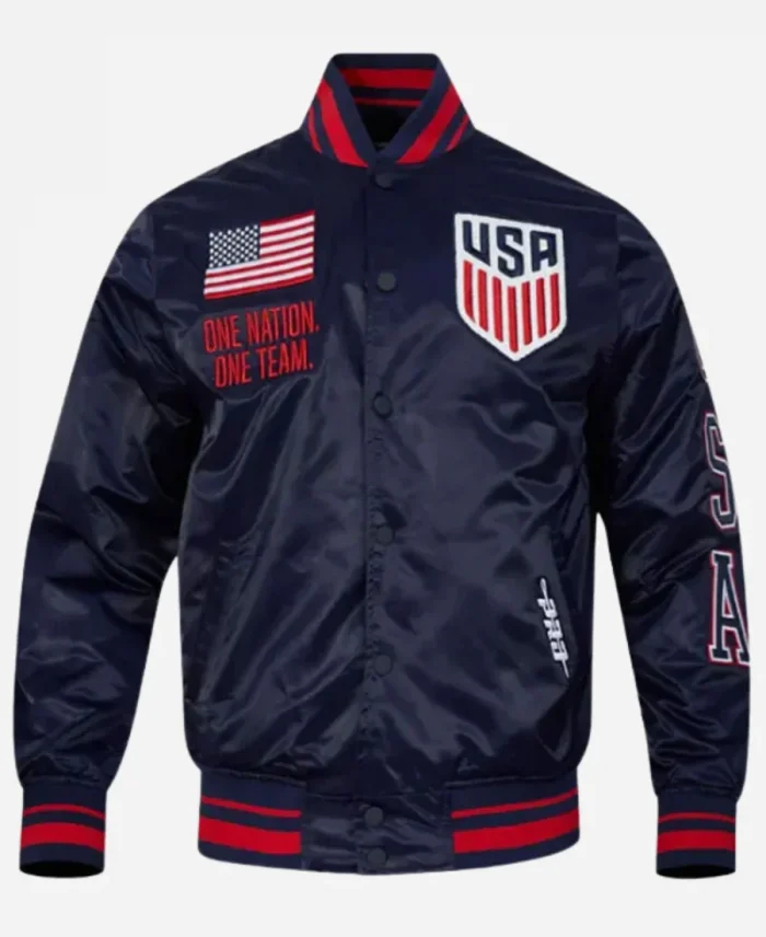 US Soccer 2025 USA Blue Varsity Jacket