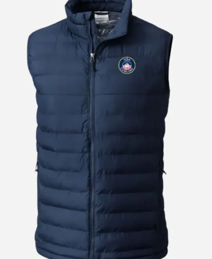 USA Curling Columbia Blue Puffer Vest