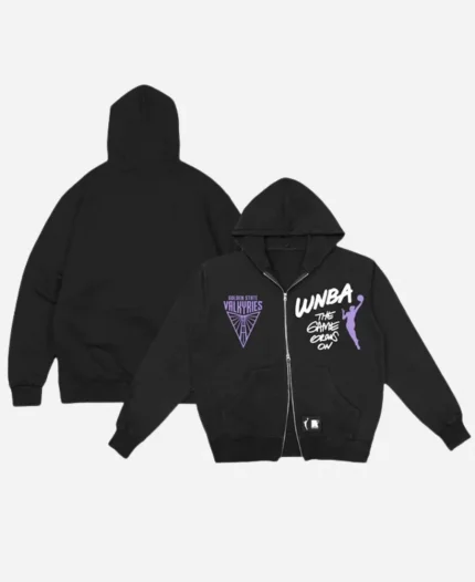 Unisex round21 Black Golden State Valkyries Double-Zip Hoodie