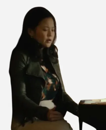 Val Movie Control Freak 2025 Kelly Marie Tran Black Leather Biker Jacket
