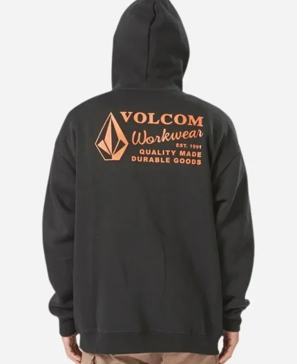  Volcom Workwear Pullover Black Hoodie For Men's