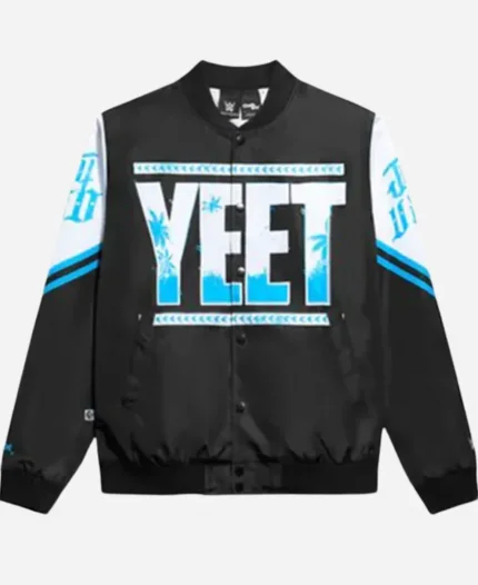 WWE Jey Uso Yeet 2025 Black Bomber Jacket