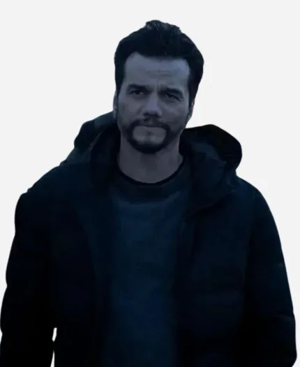 Wagner Moura Dope Thief 2025 Manny Carvalho Black Puffer Hooded Jacket