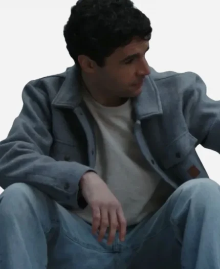 Wolf Man 2025 Christopher Abbott Grey Wool Coat