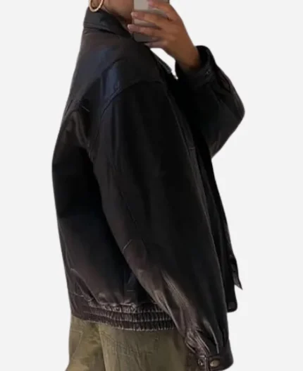Women’s 90’s Vintage Oversized Black Leather Jacket