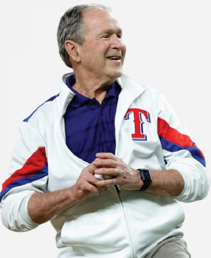 World Series George W Bush Texas Rangers 2023 White Jacket