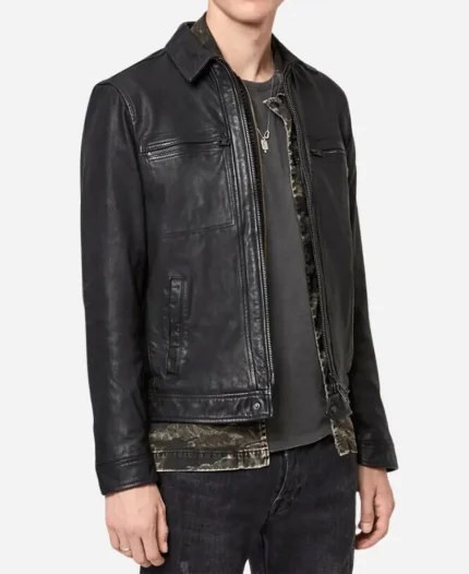 Zachary Levi Movie Spy Kids Armageddon 2023 Terrence Tango Black Leather Jacket