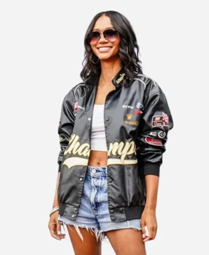 109th Running of the Indianapolis 500 Greta Onieogou Black Bomber Jacket