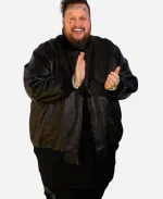 2024 iHeartRadio Music Awards Jelly Roll Black Bomber Leather Jacket