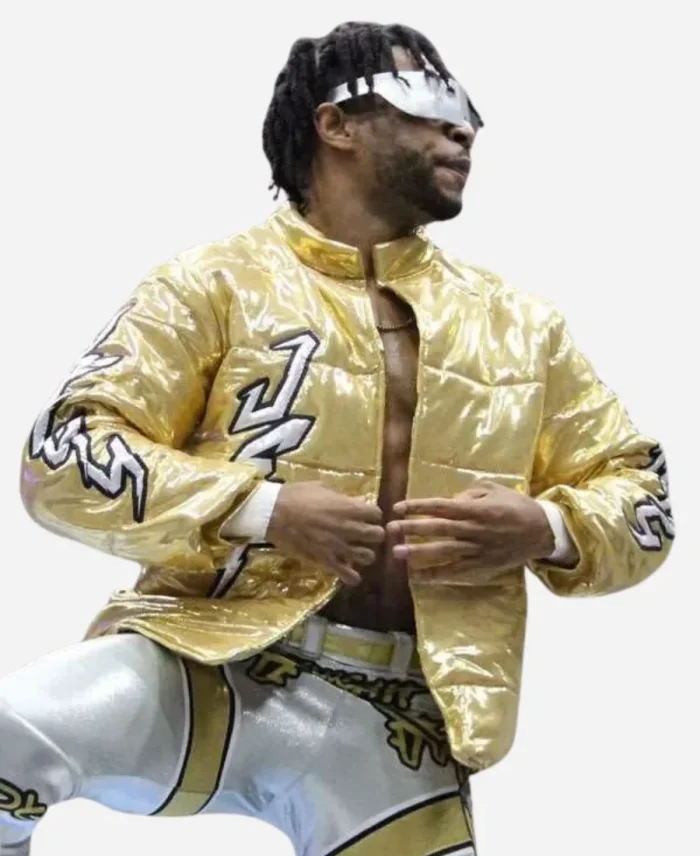 AEW 2025 Kevin Knight Golden Puffer Jacket