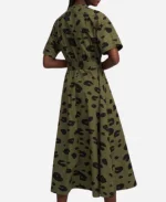 Access Hollwood Olive Green Leopard Print Shirt Dress