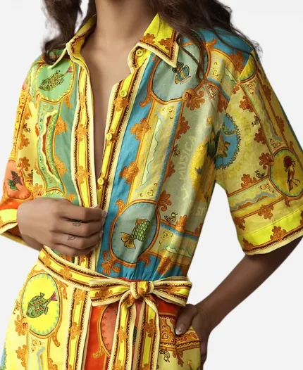 Access Hollywood 2025 Kit Hoover Patchwork Print Belted