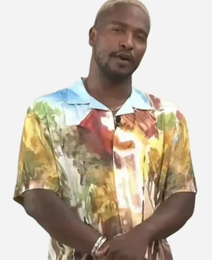 Access Hollywood Scott Evans Abstract Printed Shirt