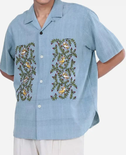 Access Hollywood Scott Evans Blue Floral Shirt