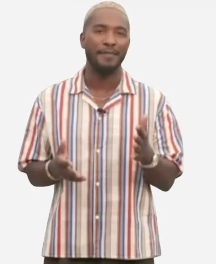 Access Hollywood Scott Evans Striped Short Sleeve Shirt