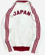 Adidas Japan Cotton Polyester with Signature Detailing White Track Jacket For Unisex