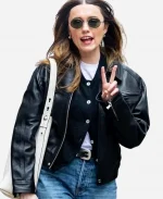 Aimee Lou Wood Black Leather Jacket
