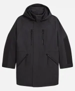 Alan Ritchson The Man with the Bag 2025 Vance Black Long Jacket For Sale